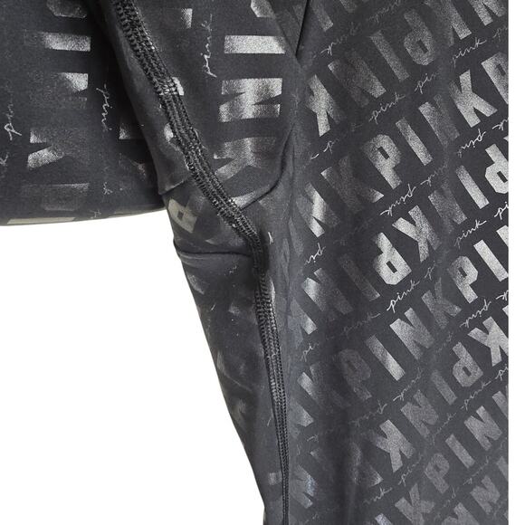 Victoria Secret Pink Active Athletic Pink Logo Women's Side Pockets Leggings M - Picture 4 of 5